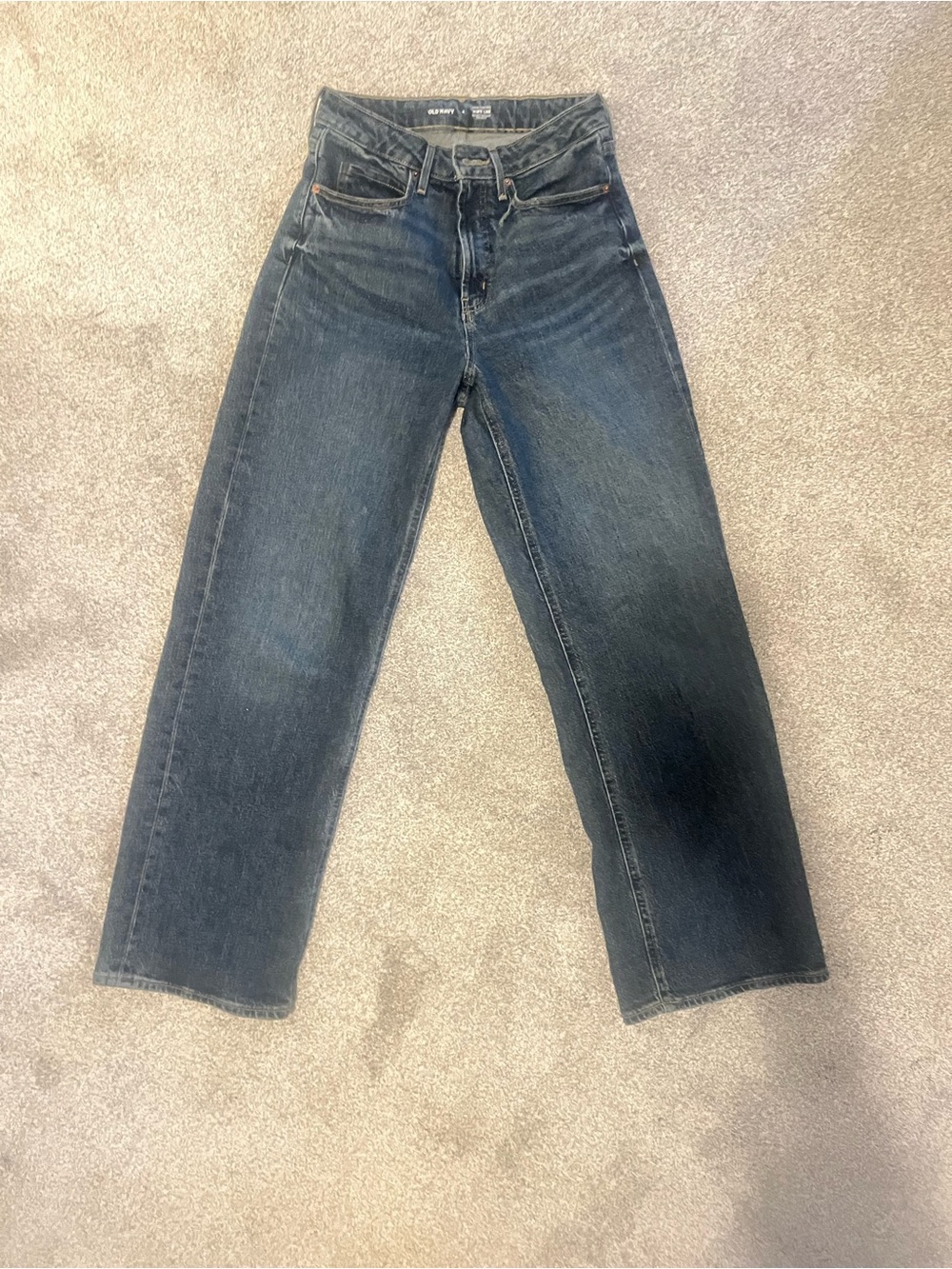 Old Navy Extra High-Rise Wide Leg Jeans - Dark Blue - Picture 1 of 4